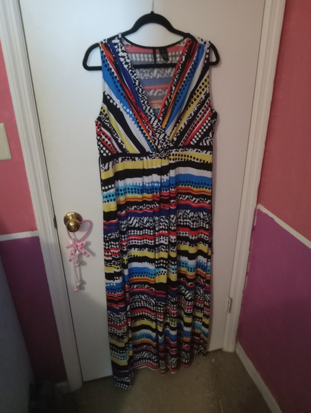 Women's Size XL New Directions Colorful Maxi Dress